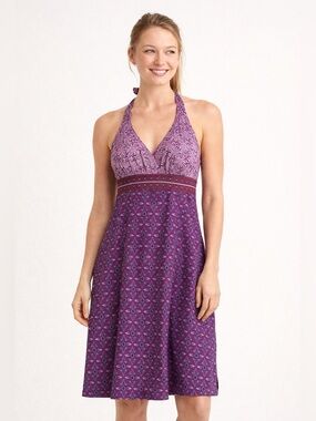 Athleta - Pack Everywhere Halter Dress - Boho Geometric Print - Size 8